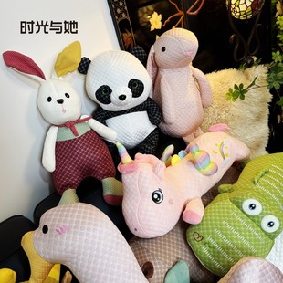 礼物 小孩睡觉夹腿 冰豆豆凉感玩偶公仔儿童抱枕靠垫可爱女生夏季