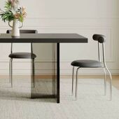 亚克力岩板餐桌餐桌椅轻奢意式 现代简约家用小户型长方形悬浮桌子