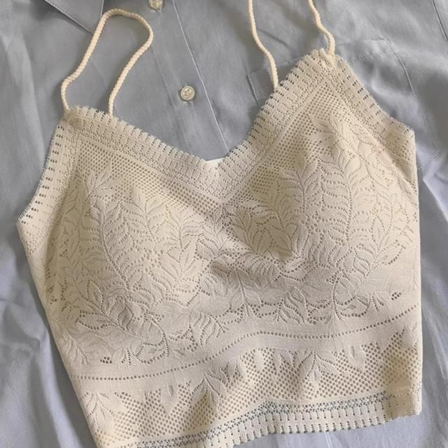 蕾丝美背背心高级感文胸一体小吊带女配衬衫内搭带胸垫抹胸内衣潮