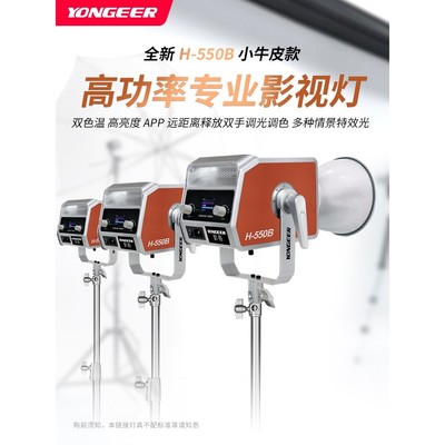 YONGEER影格500瓦双色温大功率直播间补光灯复古小牛皮摄影灯