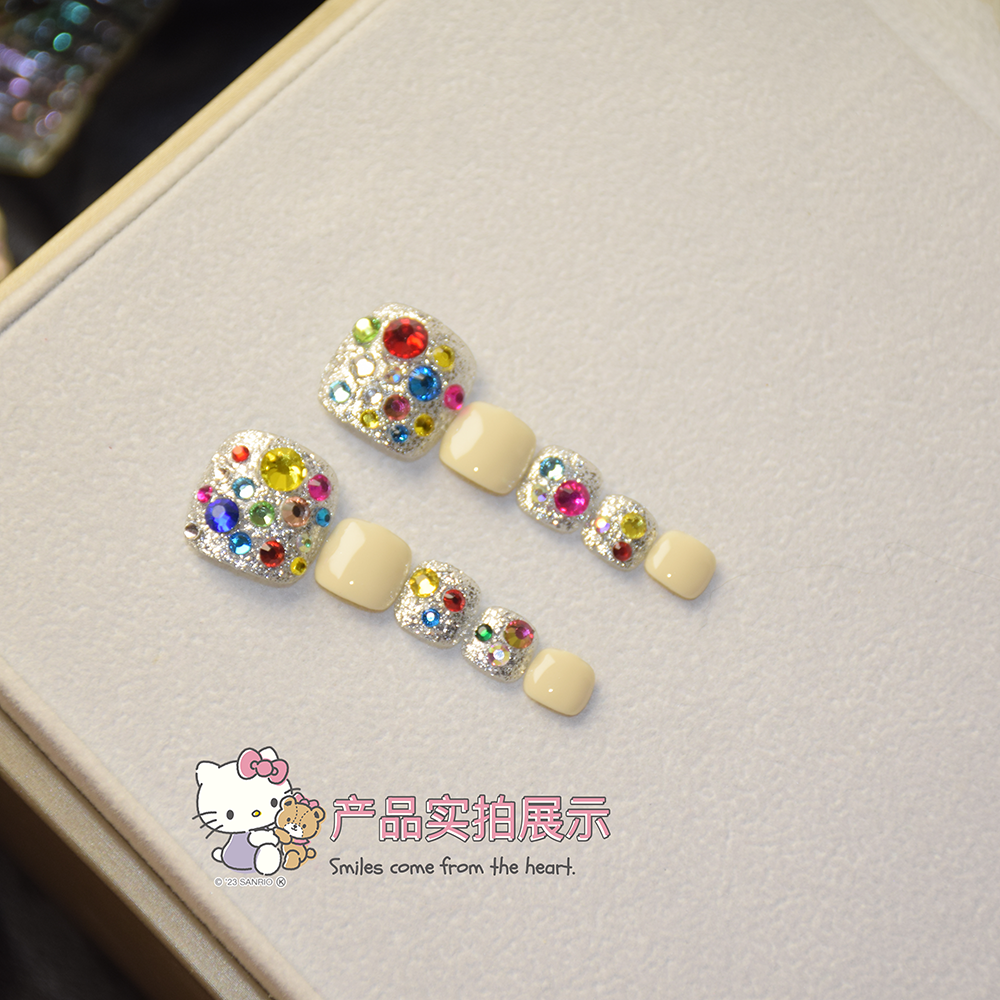 脚趾甲穿戴甲奶ins风脚甲穿戴甲