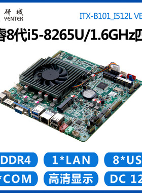 研域B101工控主板8代i7-8565U5205U迷你ITX一体机工业电脑6串x86