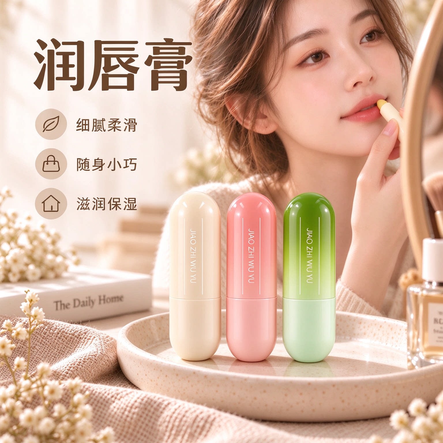 植物凡士林无色保湿防裂润唇膏