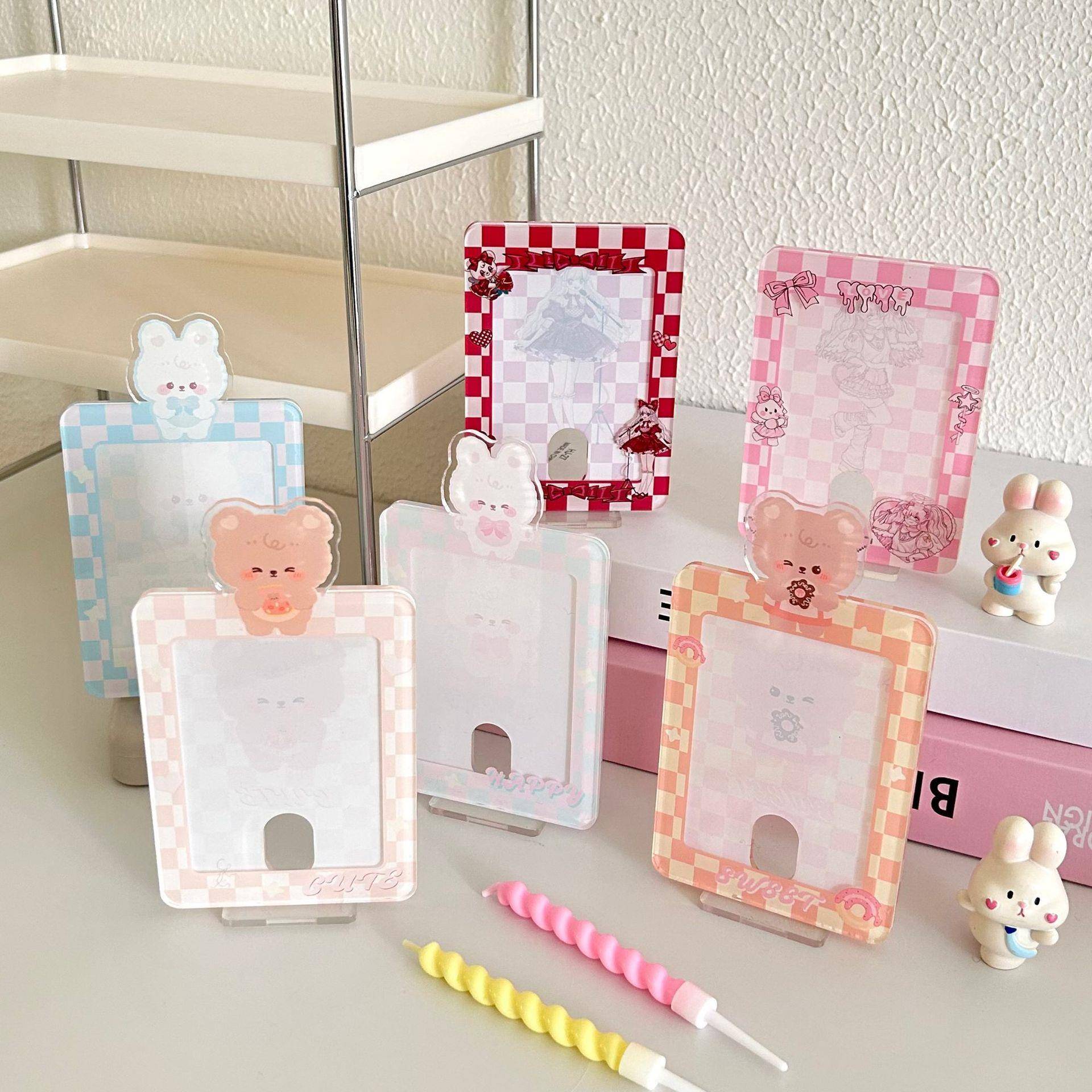 原创卡卡熊小卡展示架立牌卡砖立牌咕卡套咕盘桌面卡套保护卡套