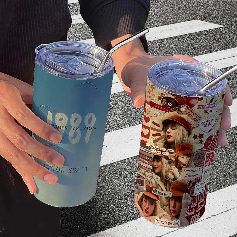 霉霉明星周边专辑咖啡网红高颜值不锈钢保温杯办公室吸管随行水杯