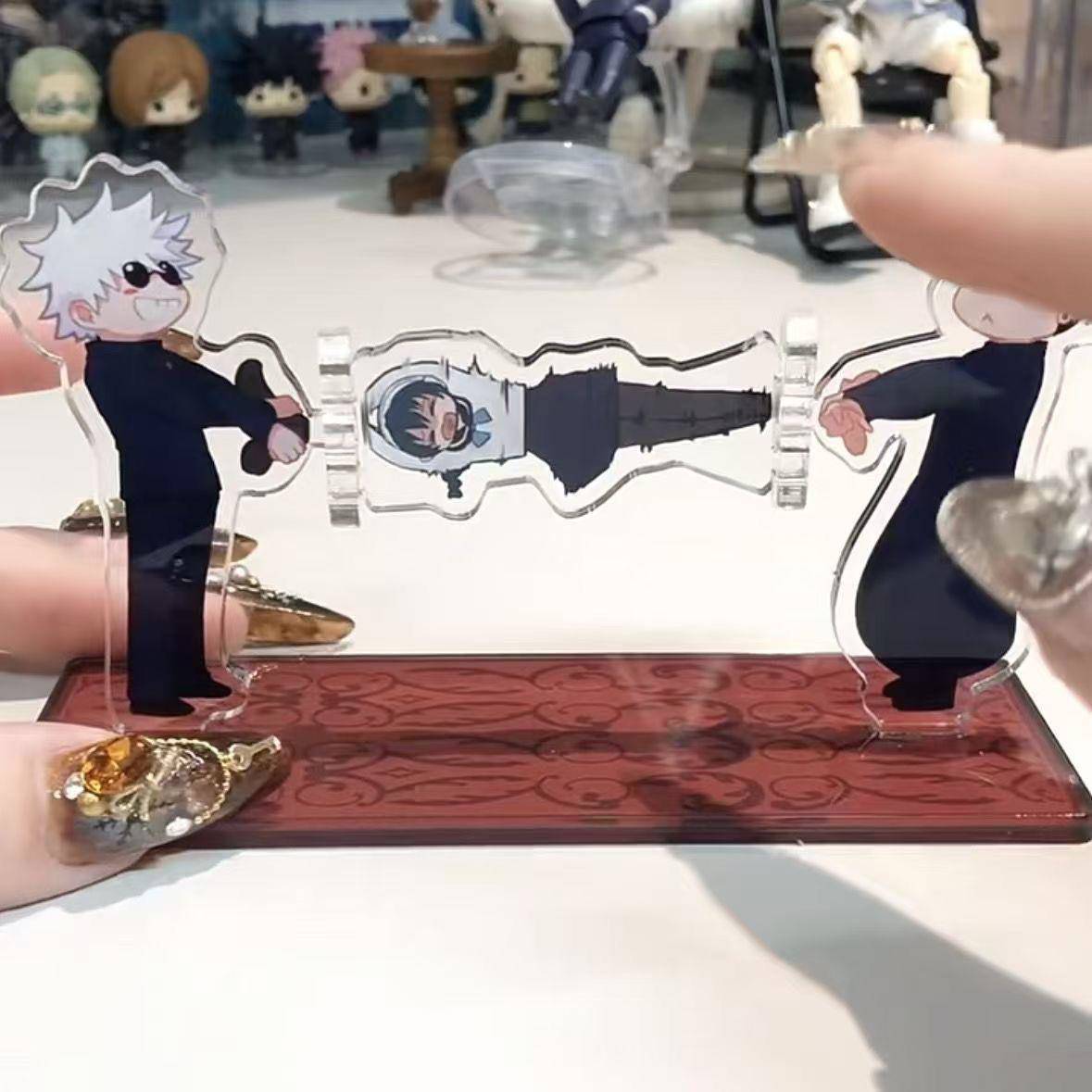 动漫周边咒术回战五条悟夏油杰怀玉三人亚克力旋转立牌创意摆件