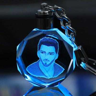 灵笼周边冉冰马克原创七彩自动发光水晶钥匙扣挂链挂坠小挂件