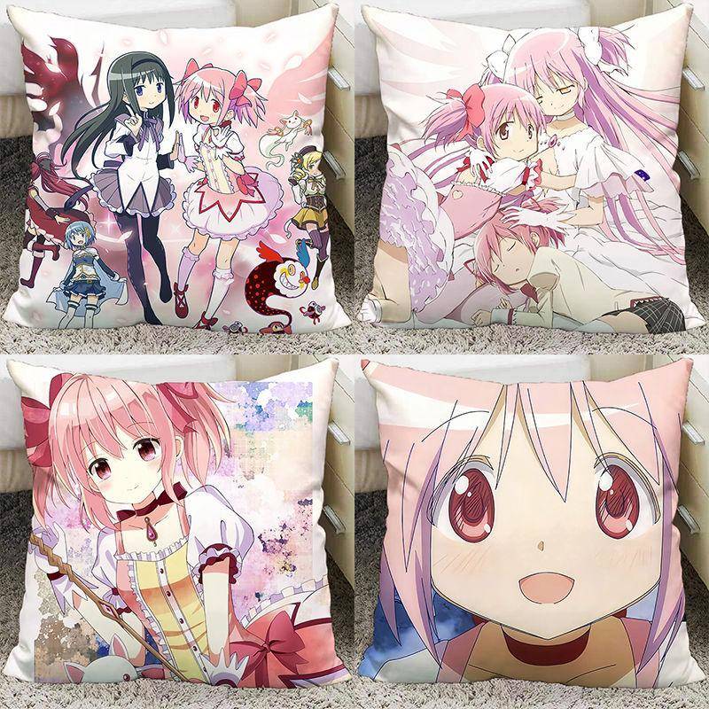 可爱魔法少女小圆动漫周边抱枕定制小圆鹿目圆晓美焰靠枕希尔送芯