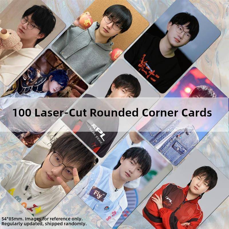 fly彭云飞周边小卡100张镭射重庆狼队同款防水三寸卡收藏便宜桌面