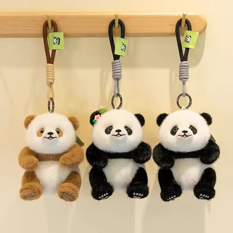 艺绒坊熊猫批发玩具儿童花花七仔玩偶精品毛绒钥匙扣七仔挂件