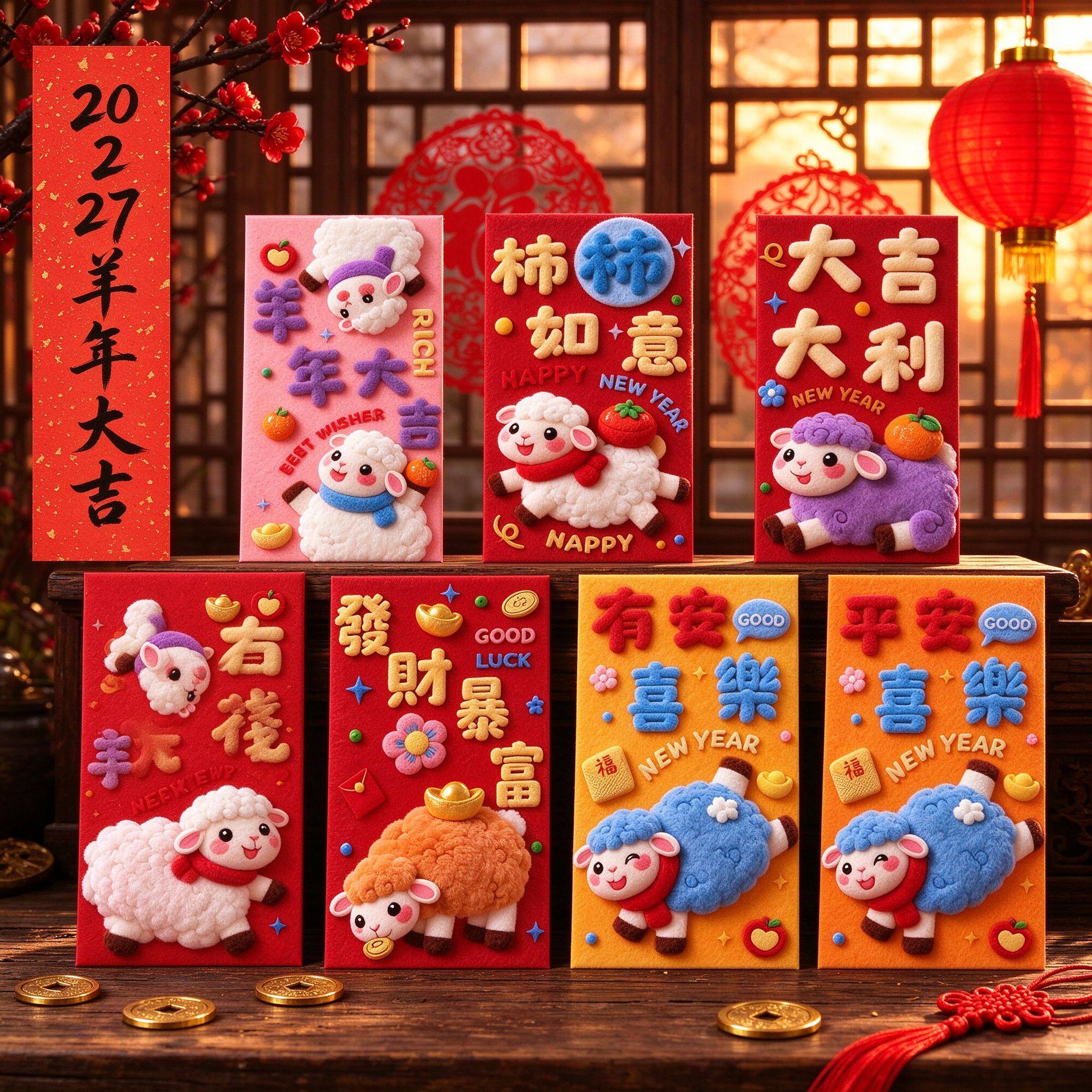 2027羊年立体生肖压岁红包