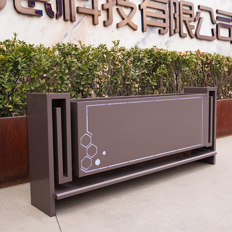 简约铁钵艺花箱户外花商场售楼处街化花槽广场HX-71-01景区花箱道