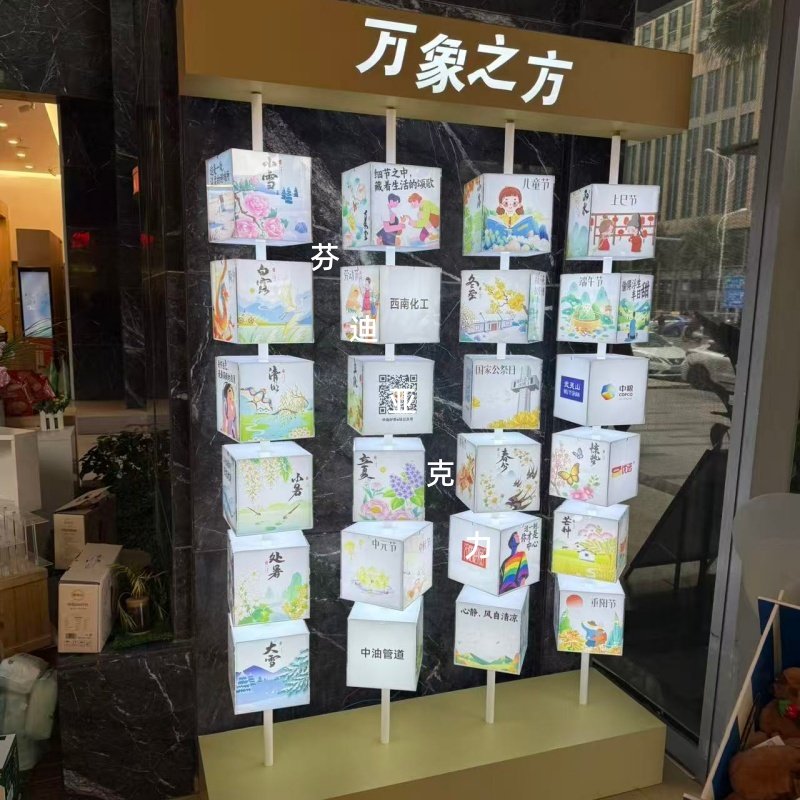 亚克力趣味互动发光旋转展示盒