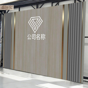 碳晶板公司前台背景墙木饰面竹木纤维护墙板美容院大理石纹装饰板