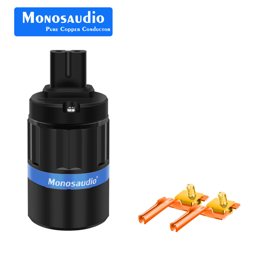 MonosaudioF184R纯铜镀金/铑电源插头C7交流电源插头连接器插头