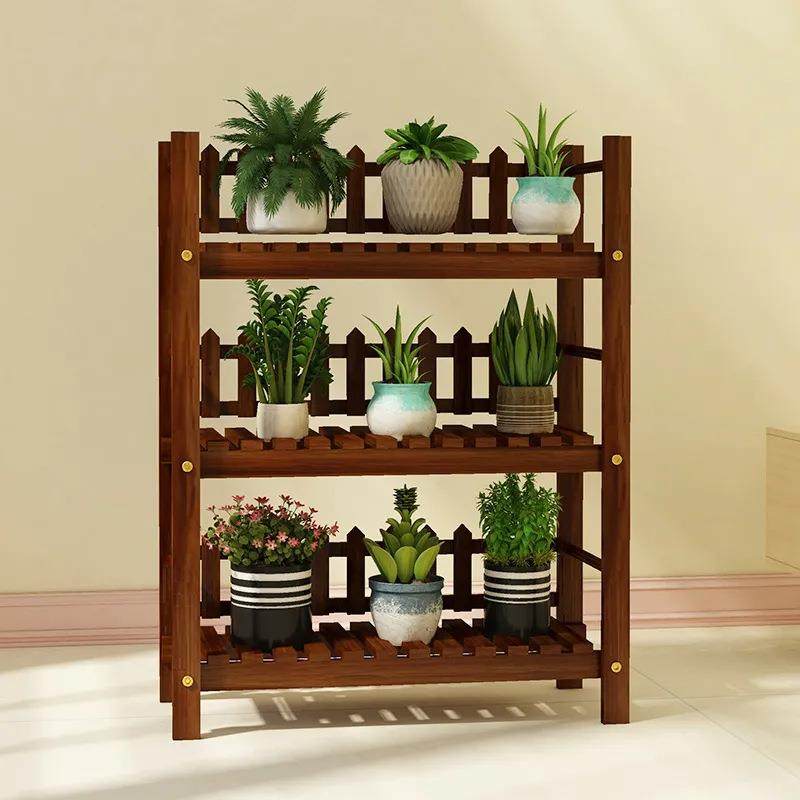 花架阳台花架置物架实木花架子花盆架客厅落地式多层简易花台架