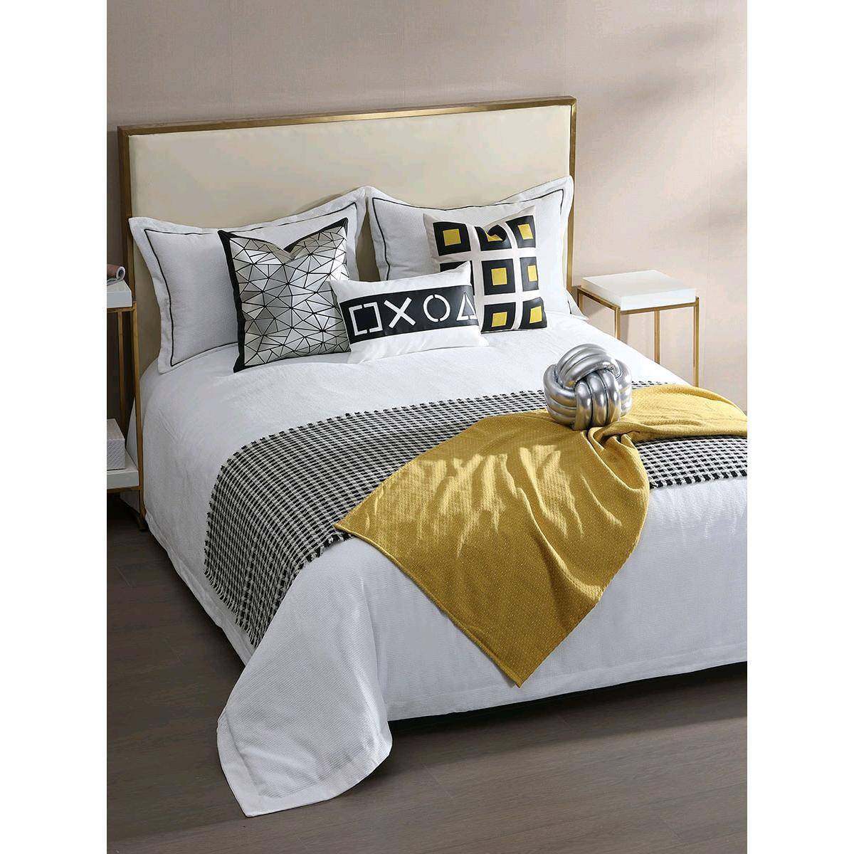 梦幻满屋简约银黄色调儿童床品十件套样板间手工编织枕软装售楼部