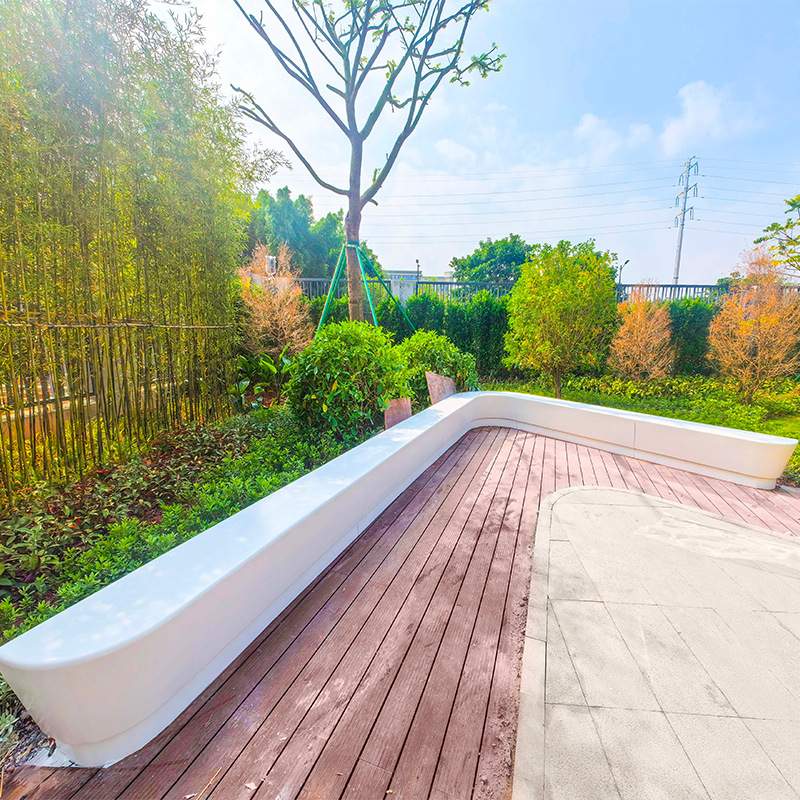 GRC混凝土坐凳玻璃钢树池座椅UHPC景观户外花池水磨石艺术造型凳