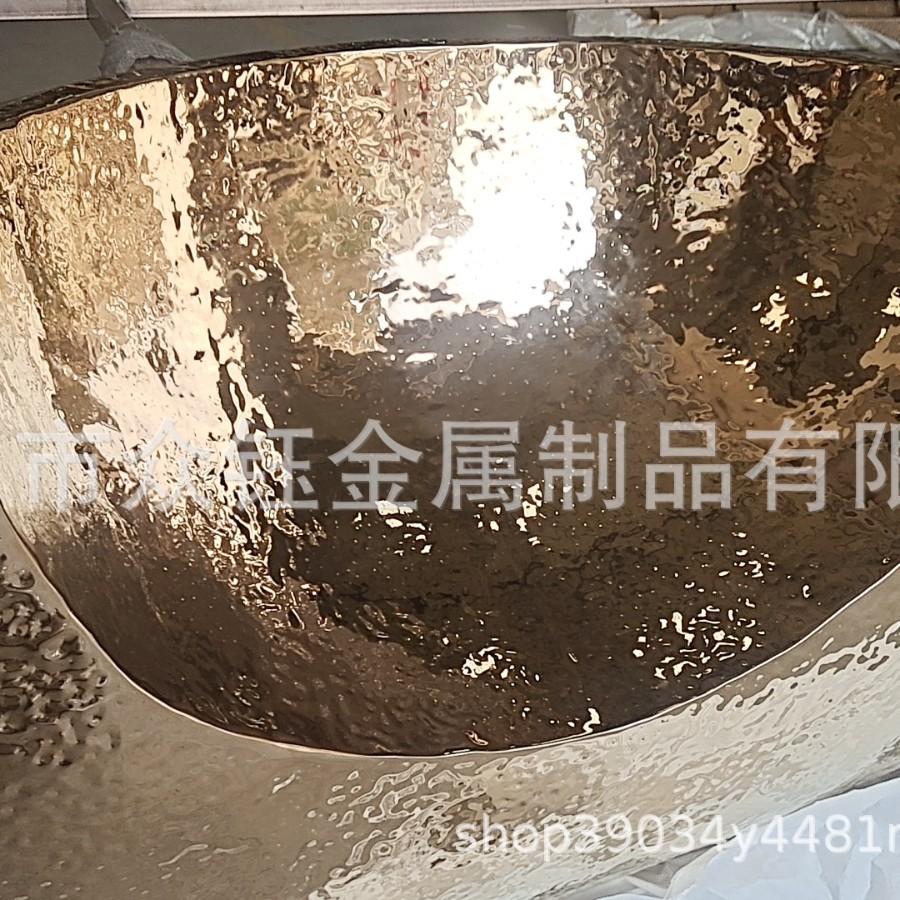酒店艺术不锈钢吧台镜面水波纹真空电镀玫瑰金水吧台酒吧调酒台
