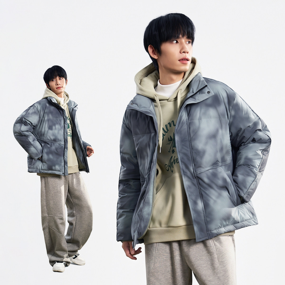 冬款加厚保暖男童羽绒服亲子装