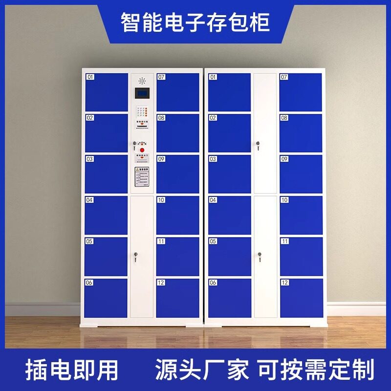 超市电子存包柜工厂指纹密码储物柜商场智能人脸扫码寄存柜无