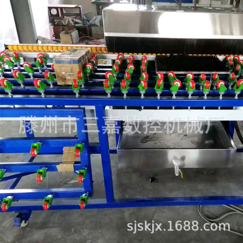 快速玻璃磨边机小型玻璃直线磨边机建筑中空玻璃除摸倒棱机
