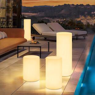 庭院灯led引路灯立式落地灯酒店园林景观灯七彩遥控发光灯柱