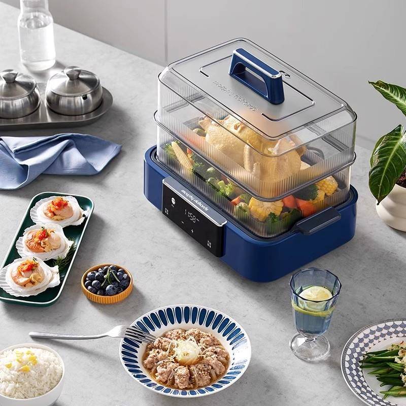 多功能电蒸锅家用速蒸锅多层蒸汽蒸笼不锈钢蒸格电蒸箱1158