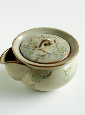 仿古描金纯手绘小雏菊茶壶茶杯单个手抓壶不烫手家用功夫泡茶过滤