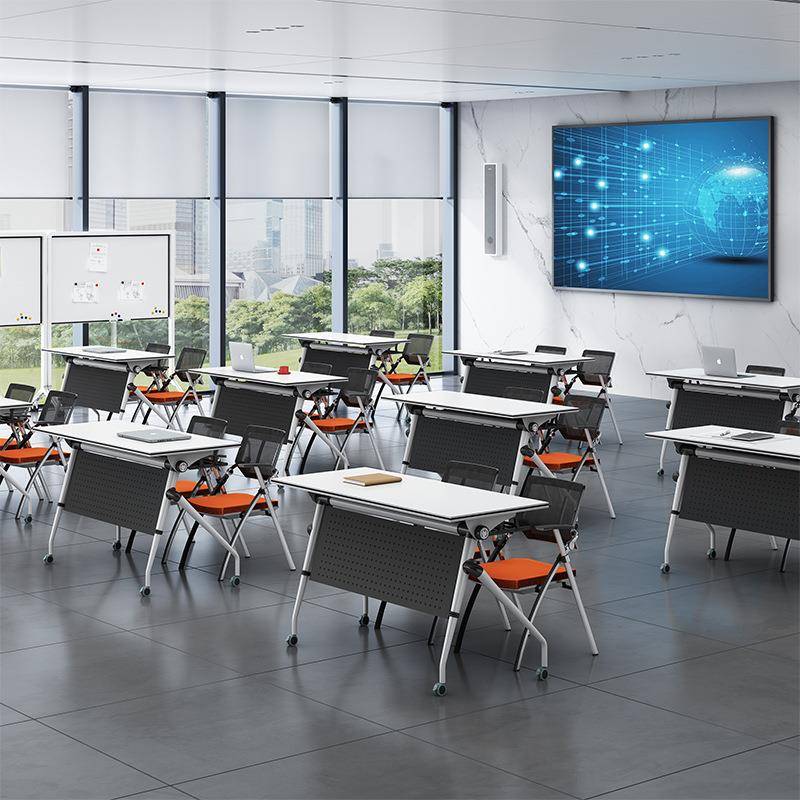 折叠会议培训桌椅组合可移动拼接折叠职员办公简约学生课桌长条桌