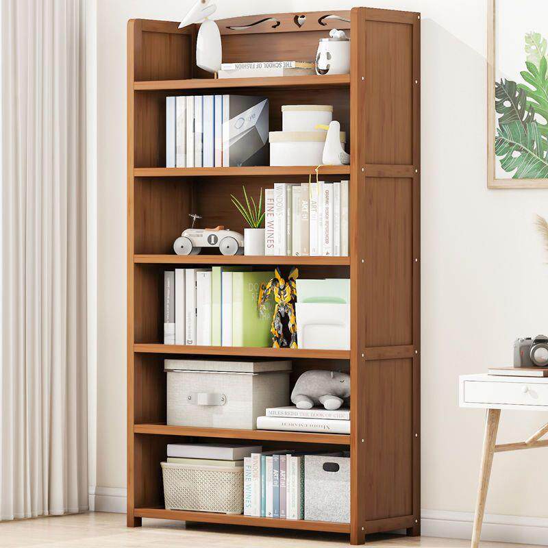 楠竹书架简易家用多功能客厅置物架落地多层桌面实木学生收瑞之银