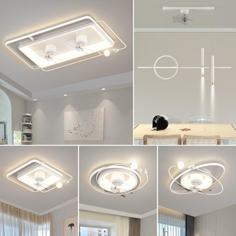 客厅灯现代简约风扇灯全光谱智能静音摇头款广东中山全屋套餐组合