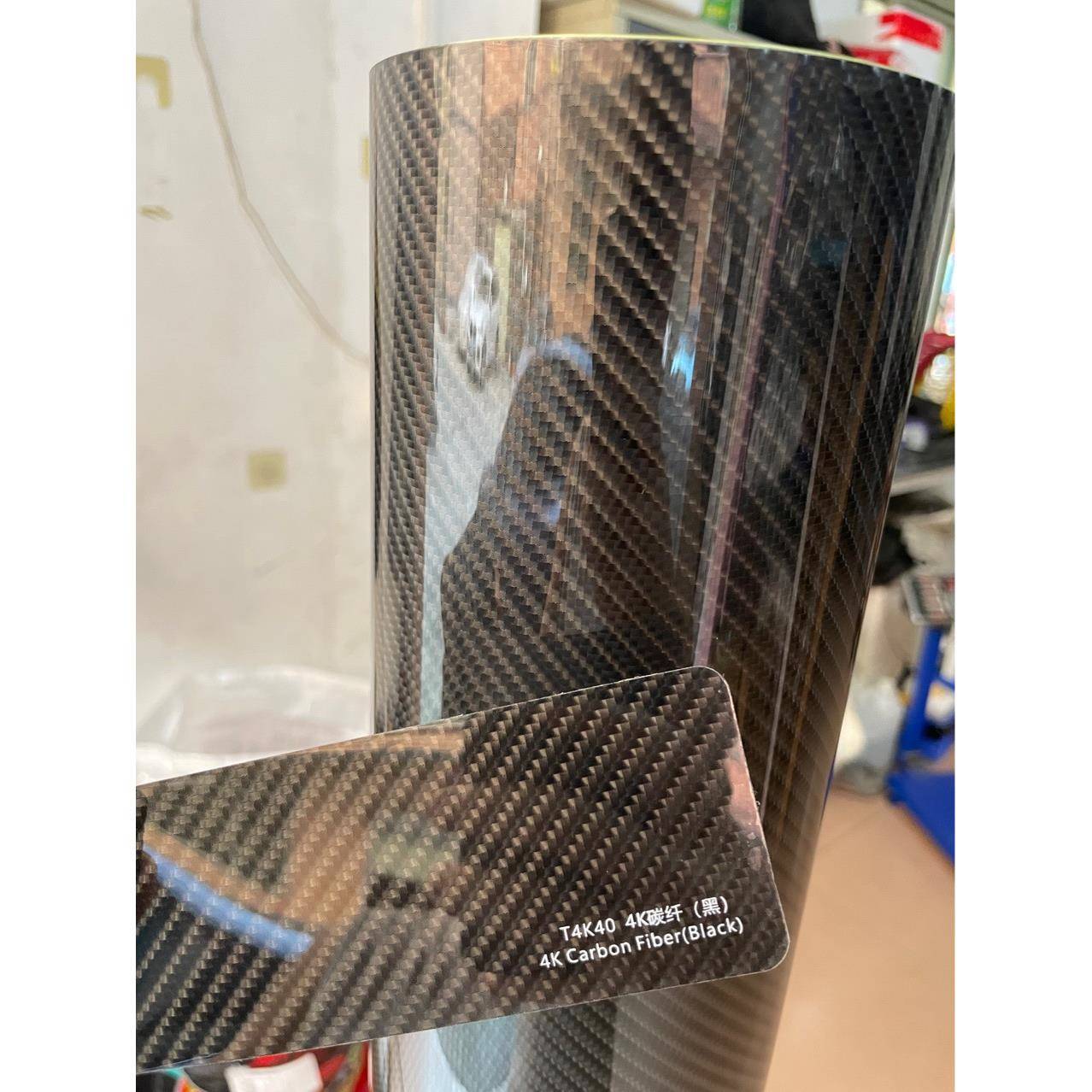 TPU碳纤黑高亮5D碳纤维改色膜6d汽车贴纸7D高光内饰车贴膜改色