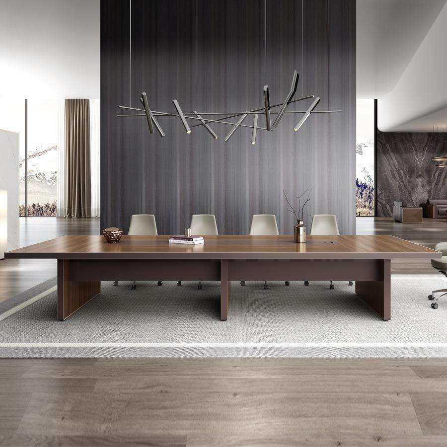 办公家具大型会议桌长条桌简约现代会议桌长方形培训桌2.4米4米桌