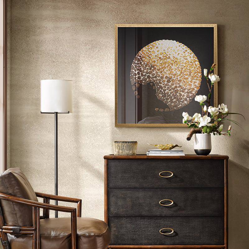 现代简约室内实物装饰画软装设计石头挂画客厅沙发背景餐厅工艺画