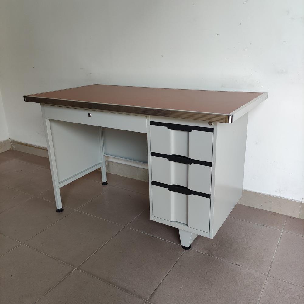 防水全铁质办公桌1.2米七斗铁皮桌防火加厚1米电脑桌钢制书桌铁台