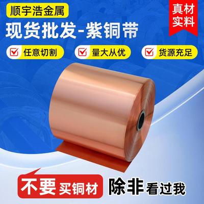 现货紫铜带扁条机房接地紫铜排铜皮铜箔紫铜卷折弯打孔紫铜排