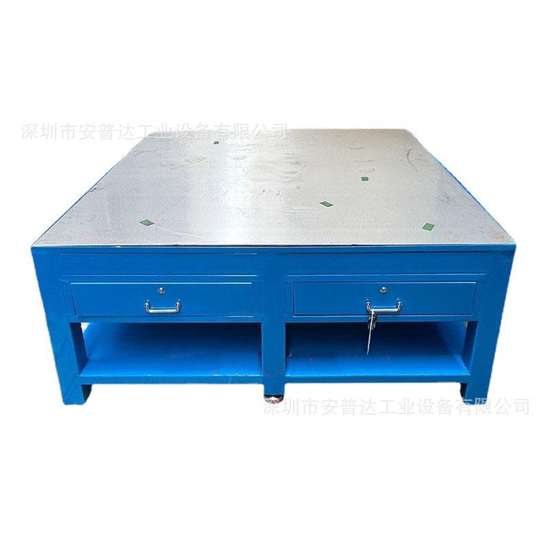 重型钳工操作台装配台车间维修台模具工作台水磨钢板桌铸铁飞模台