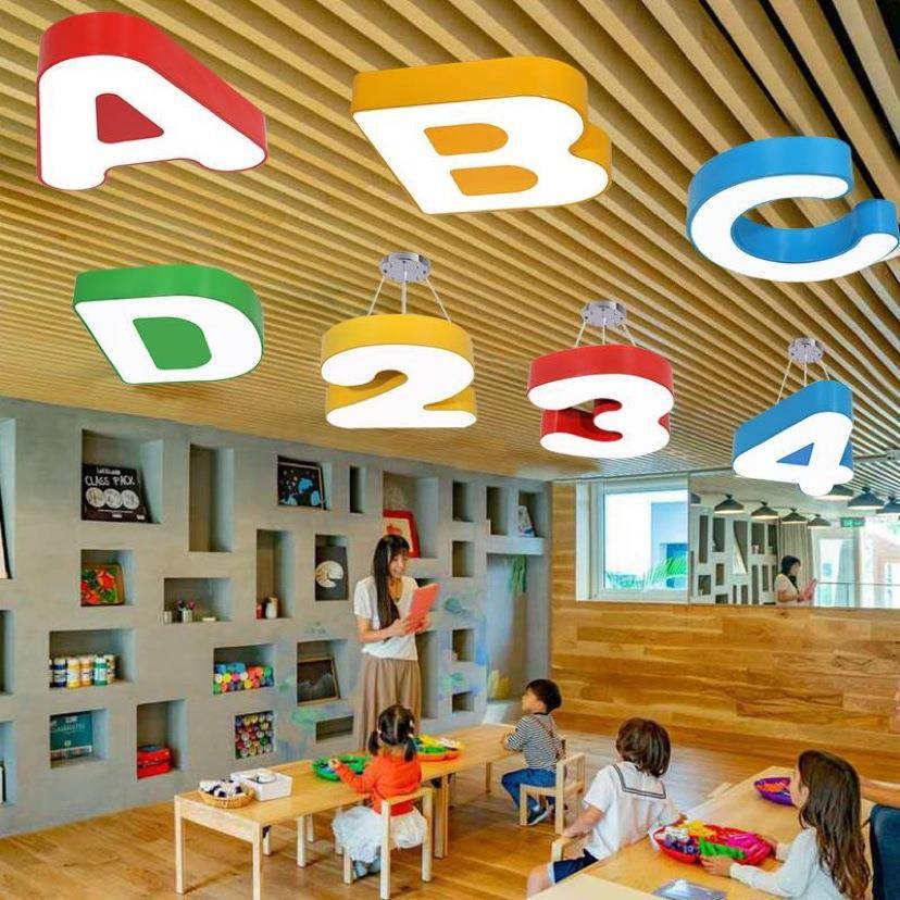 幼儿园卡通数字字母吊灯母婴店培训机构教室过道儿童房创意吸顶灯