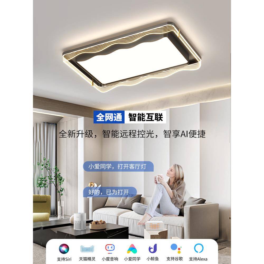 意式轻奢客厅主灯现代简约大气2025新款吸顶灯具全屋套餐组合