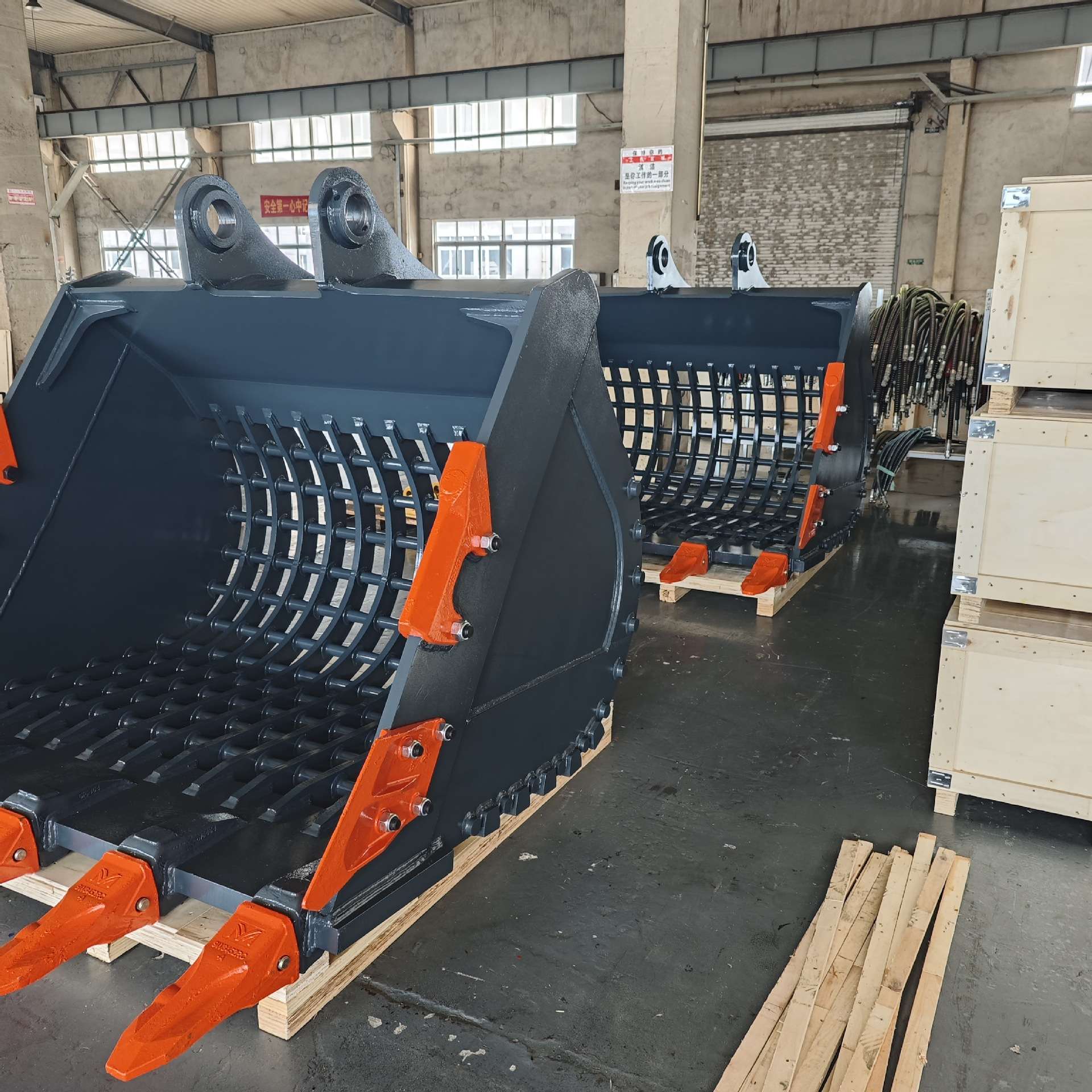 迪悍挖斗格栅斗网格斗X属具筛斗焊接加厚开沟挖渠筛石挖机格栅斗