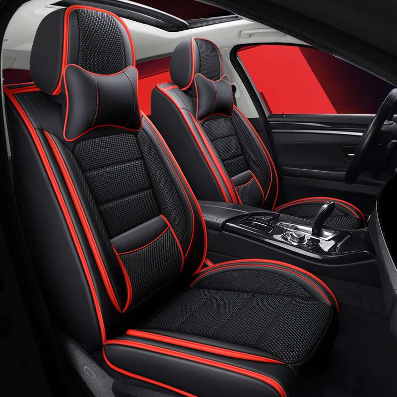 无缝全包新款三明治汽车坐垫夏固腰四季通用汽车座套通风散热坐垫