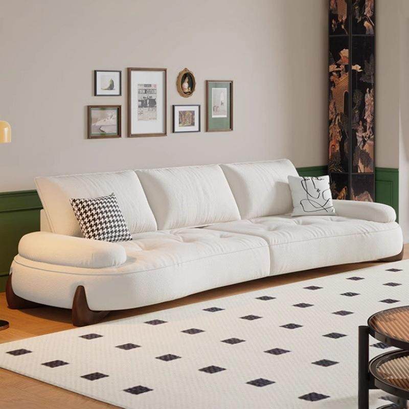 意式极简三人位弧形云朵沙发北欧小户型客厅奶油风设计师泡芙沙发