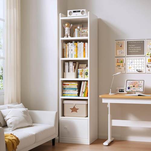 加厚15mm书架落地置物架窄缝书柜一体靠墙简易桌旁转角柜子储物柜