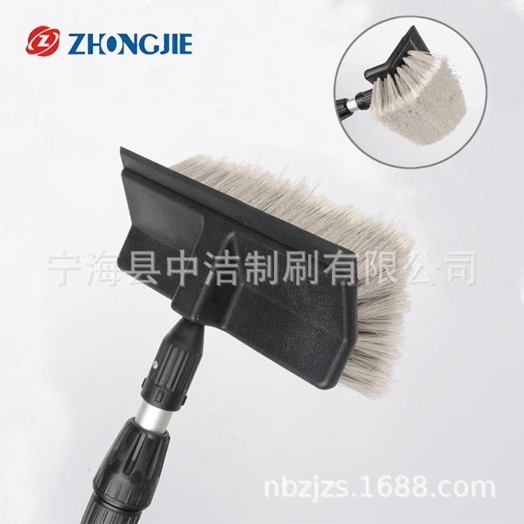 现货洗车神器伸缩铝杆通水洗车刷带水刮板