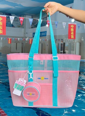 韩国ciellemarin喜马林游泳包泳衣收纳包便携手提单肩镂空网包
