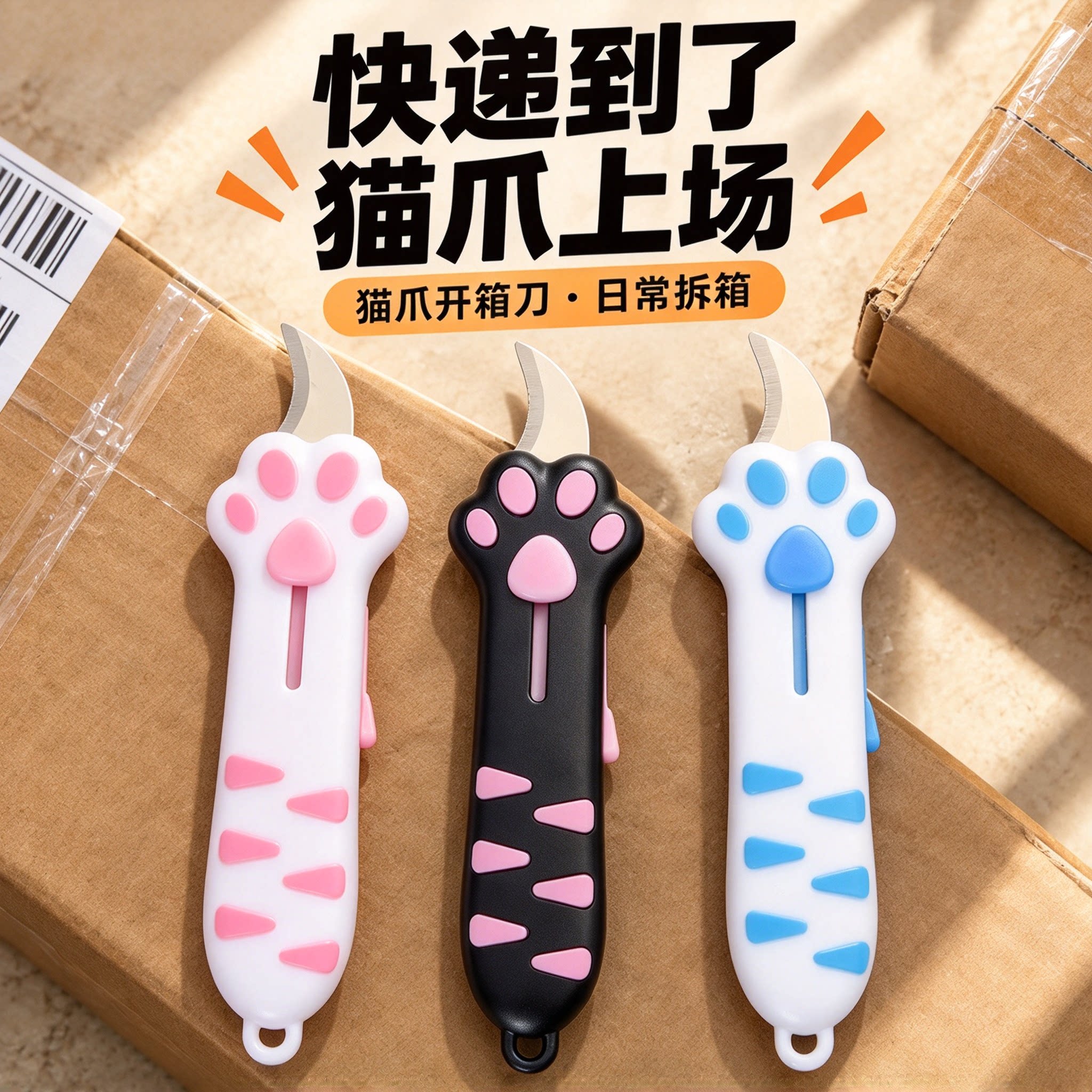 猫爪便携锁扣开箱美工刀