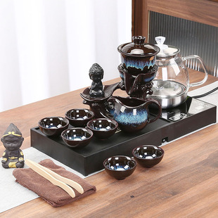 抽水泡茶台 小型家用茶盘全自动一体烧水壶煮茶器玻璃功夫茶具套装