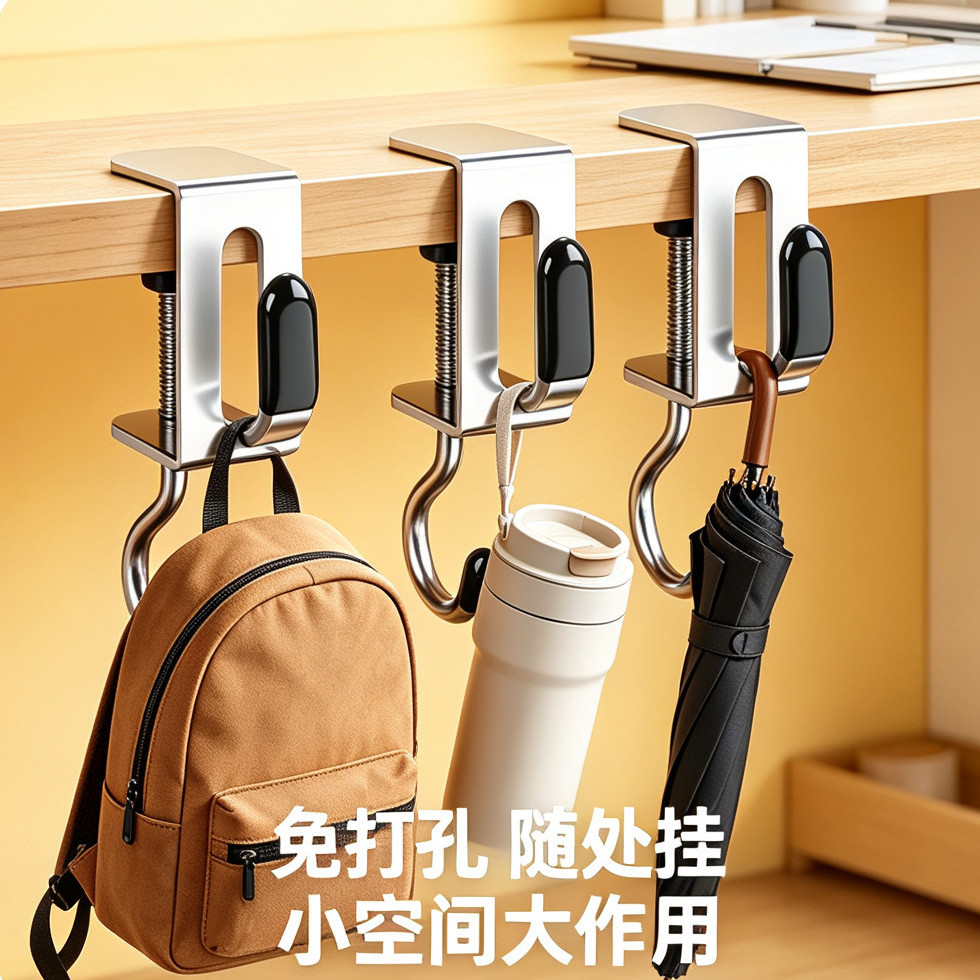 双钩合金防滑超强承重书包挂钩