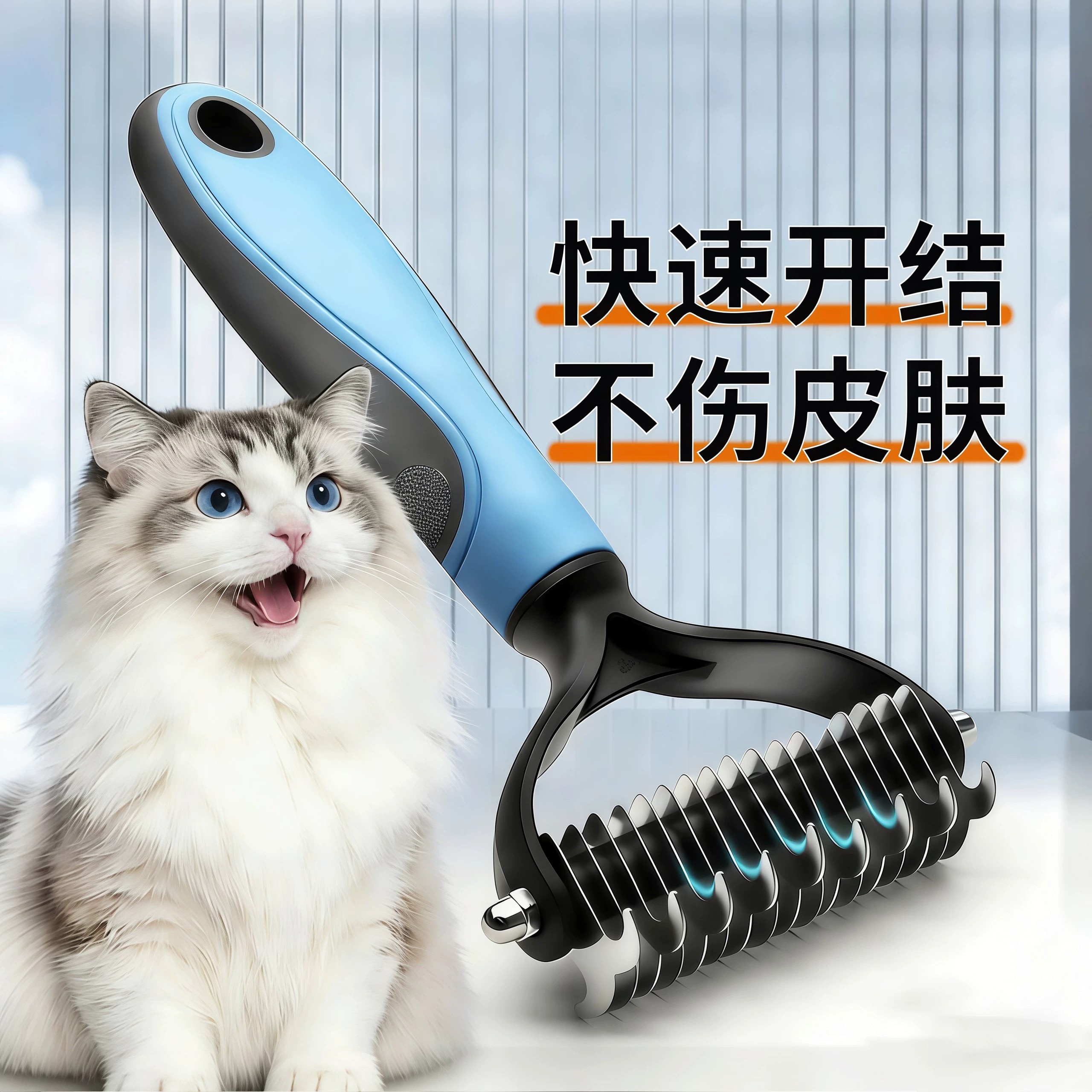 狗毛清理神器狗狗开结梳宠物梳毛专用梳子刮毛器去浮毛猫毛打薄器